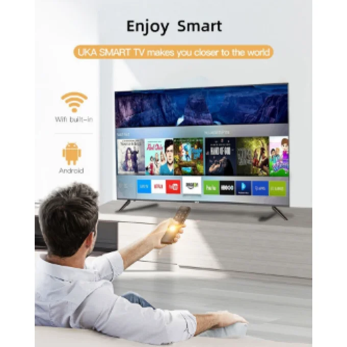Mitech 32 Inch HD Frameless Android Smart Tv With Inbuilt Free To Air Decorder - Black (2YRS WRNTY)