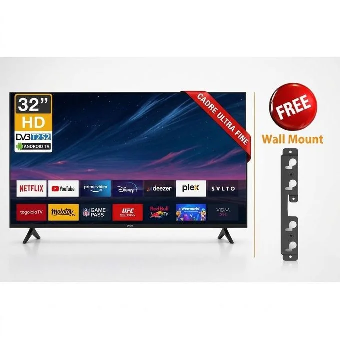 Roch 32 inch Smart Android Frameless HD LED TV With Inbuilt Free To Air - Black (2 YEARS WARANTY)