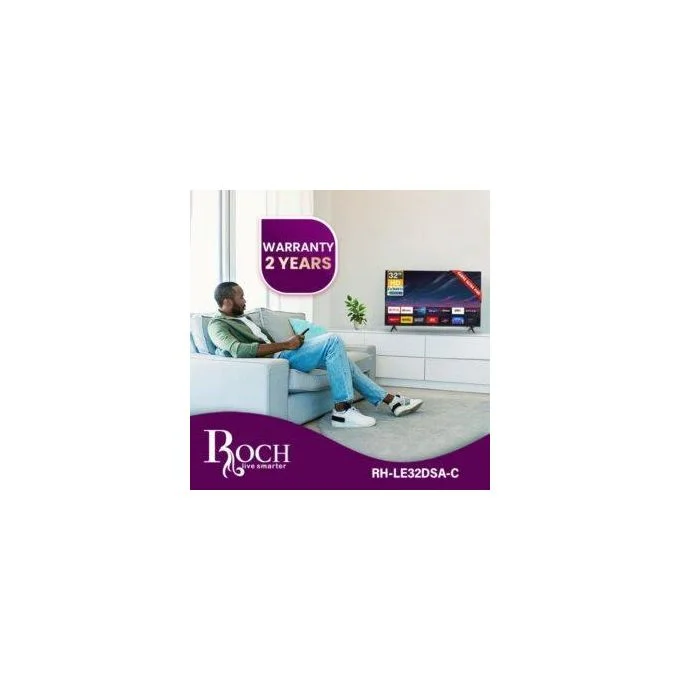 Roch 32 inch Smart Android Frameless HD LED TV With Inbuilt Free To Air - Black (2 YEARS WARANTY)
