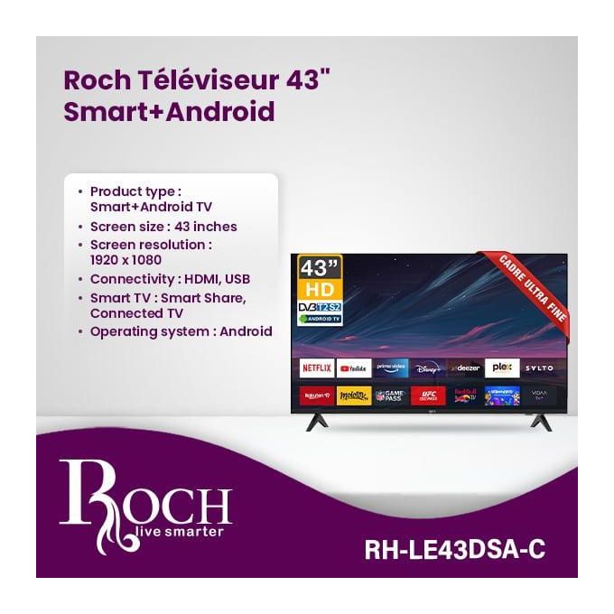 Roch 43 Inch Smart Android Frameless HD LED TV With Free To Air - (2YRS WRNTY)
