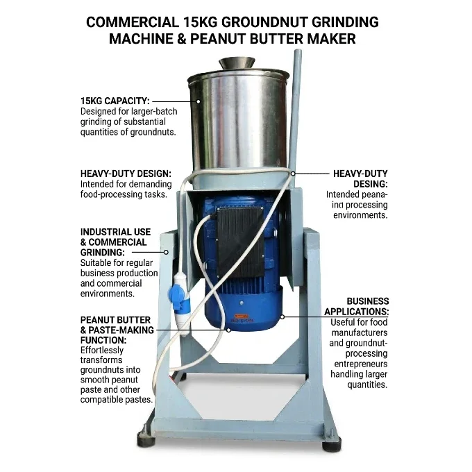 Commercial 15KG Groundnuts Grinding Machine – Peanut Butter & Paste-Making Machine