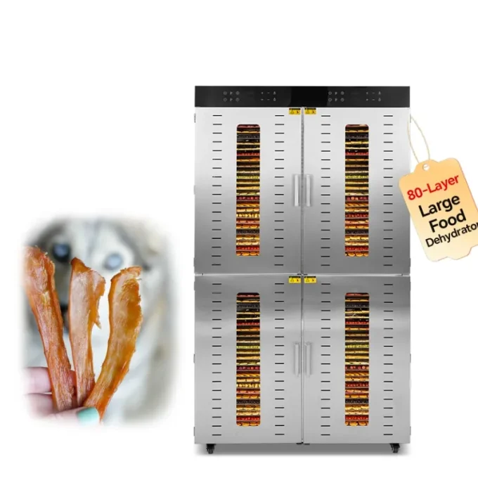 Commercial 80 Tray Electric Food Dehydrator Dryer Machine - 2 Doors