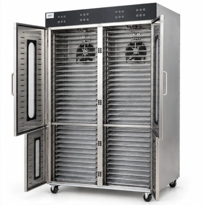 Commercial 80 Tray Electric Food Dehydrator Dryer Machine - 2 Doors