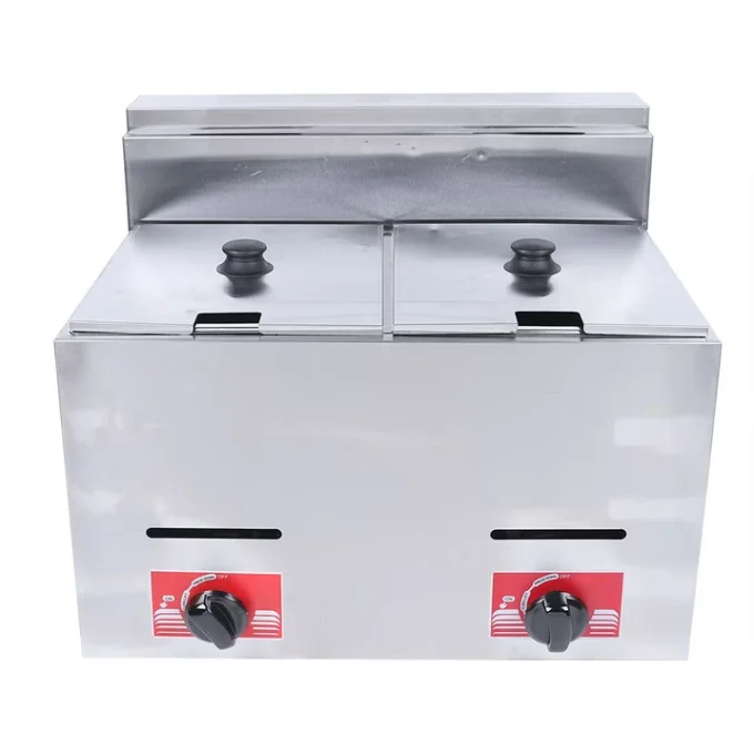 Commercial Double Deep Fryer 12 Litres - Stainless Steel