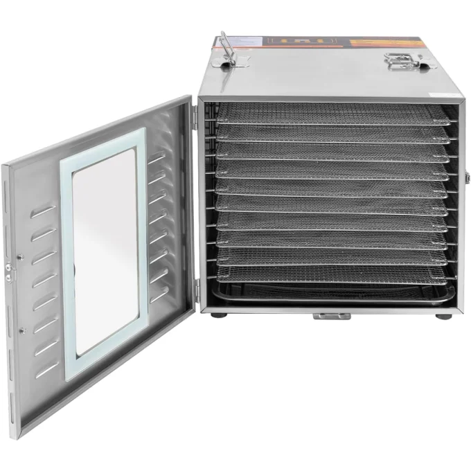 Commercial Food Dehydrator Dryer Machine 10 Trays - Stainless Steel