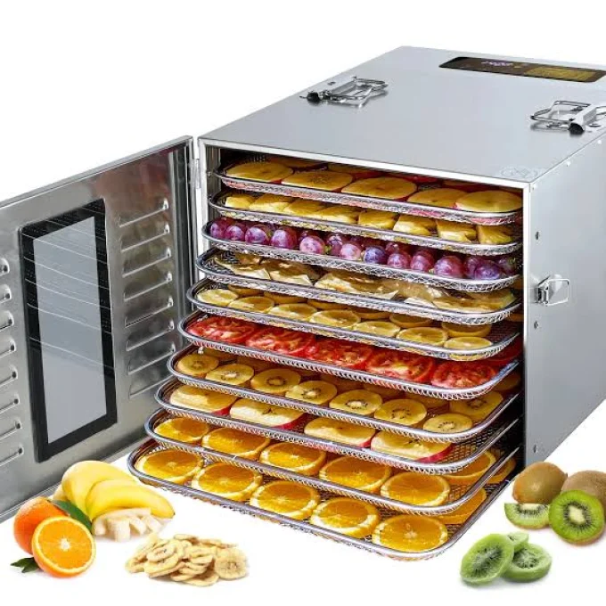 Commercial Food Dehydrator Dryer Machine 10 Trays - Stainless Steel