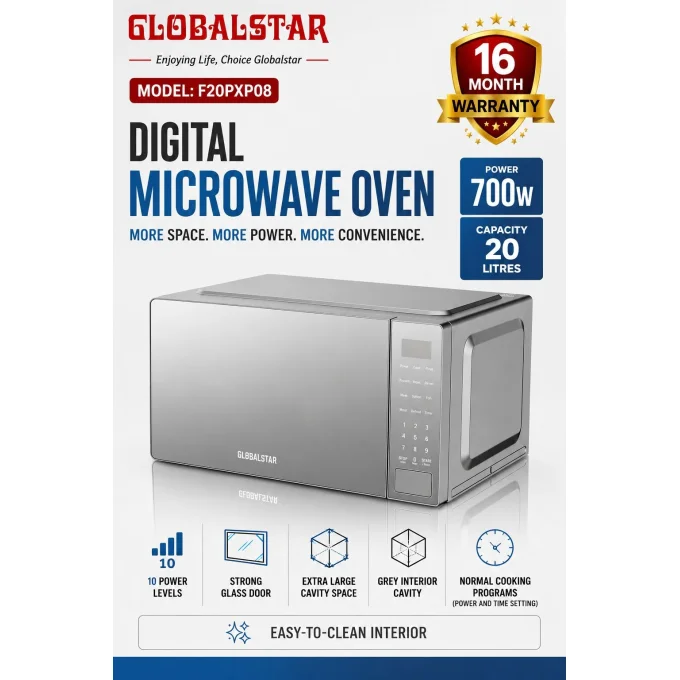 Globalstar 20L Digital Microwave Oven | F20PXP08