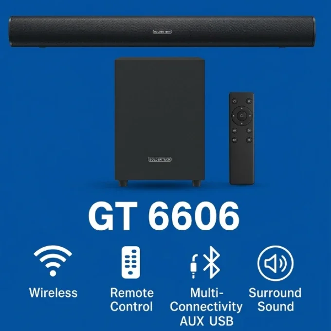 GoldenTech 2.1Ch SoundBar System with Subwoofer | GT-6606