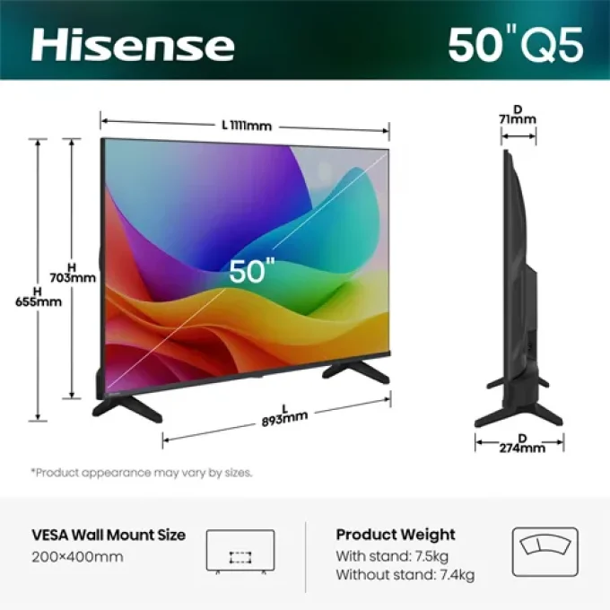 Hisense 50 inch Q5 QLED VIDAA Smart TV