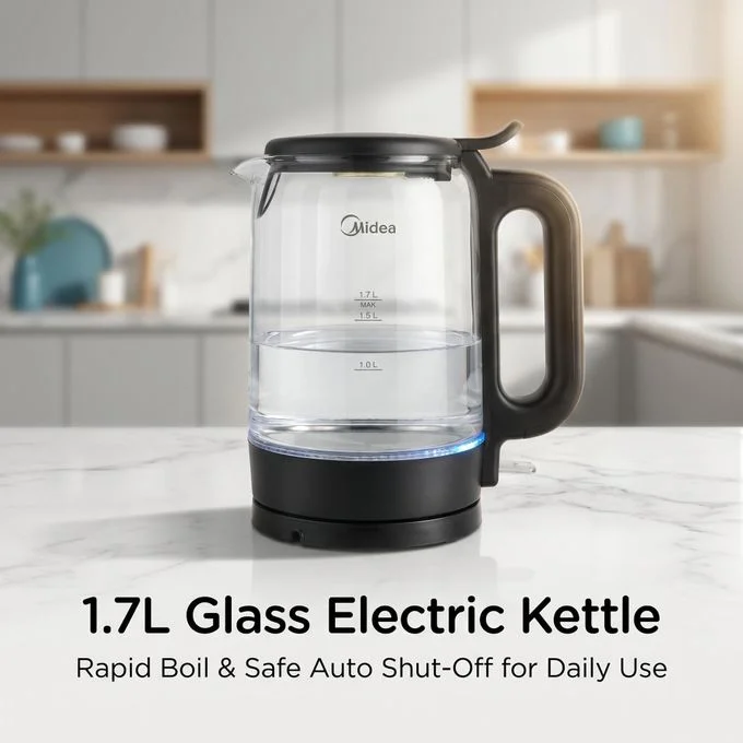 Midea 1.7L Glass Electric Kettle | MK-17G06A2M