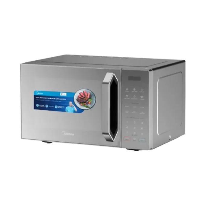 Midea 32 Litres EG9P032MX-S Microwave, 900W Digital Control With Grill & Silver Panel