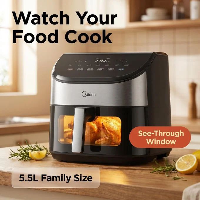 Midea 5.5L Digital Air Fryer 2250W | MF-CY55WK2