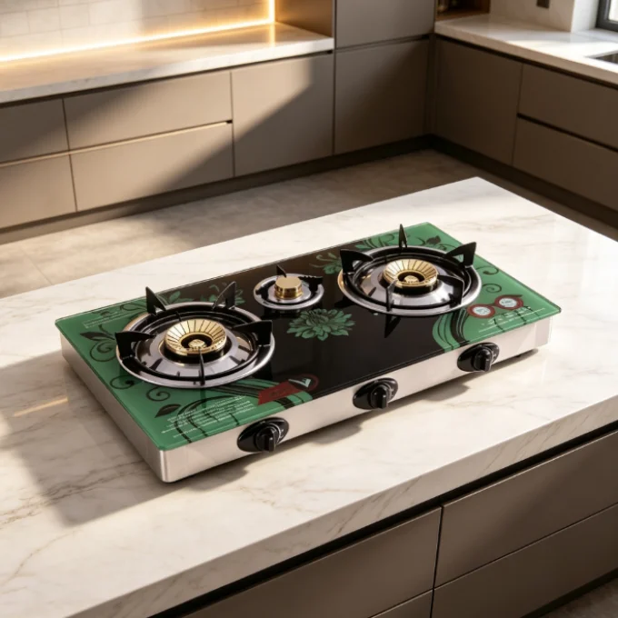 Pixel 3 Burner Glass Gas Stove