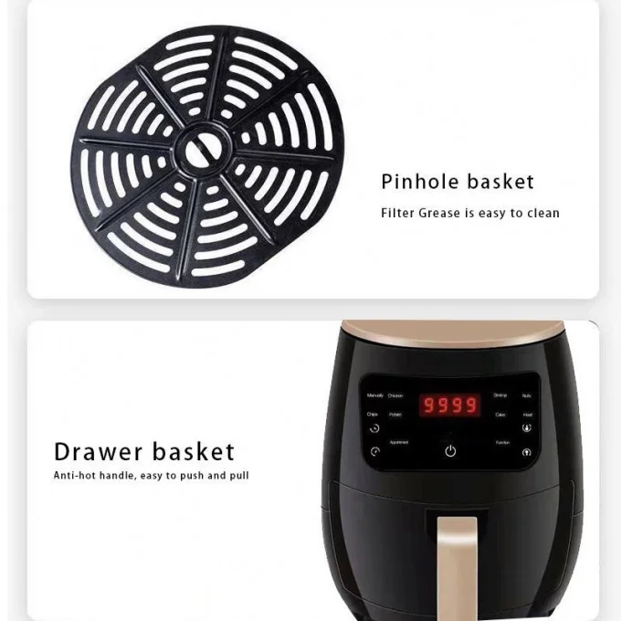 Pixel 6L Digital Air Fryer - 360° Hot Air Circulation Technology