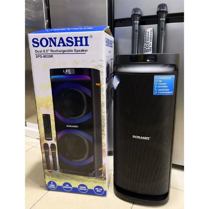 Sonashi 6.5 Inch Dual Rechargeable PartyBox Speaker | SPS8020R
