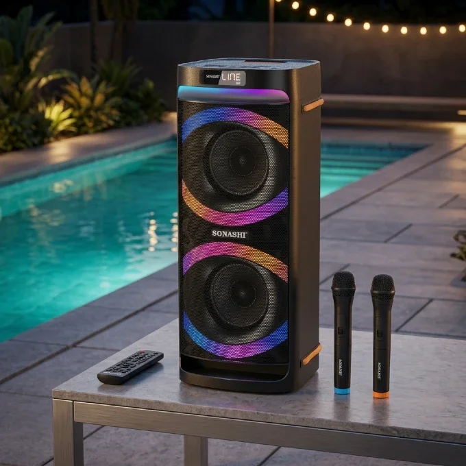 Sonashi 6.5 Inch Dual Rechargeable PartyBox Speaker | SPS8020R