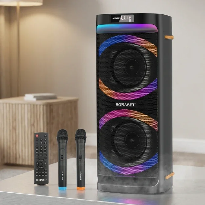 Sonashi 6.5 Inch Dual Rechargeable PartyBox Speaker | SPS8020R